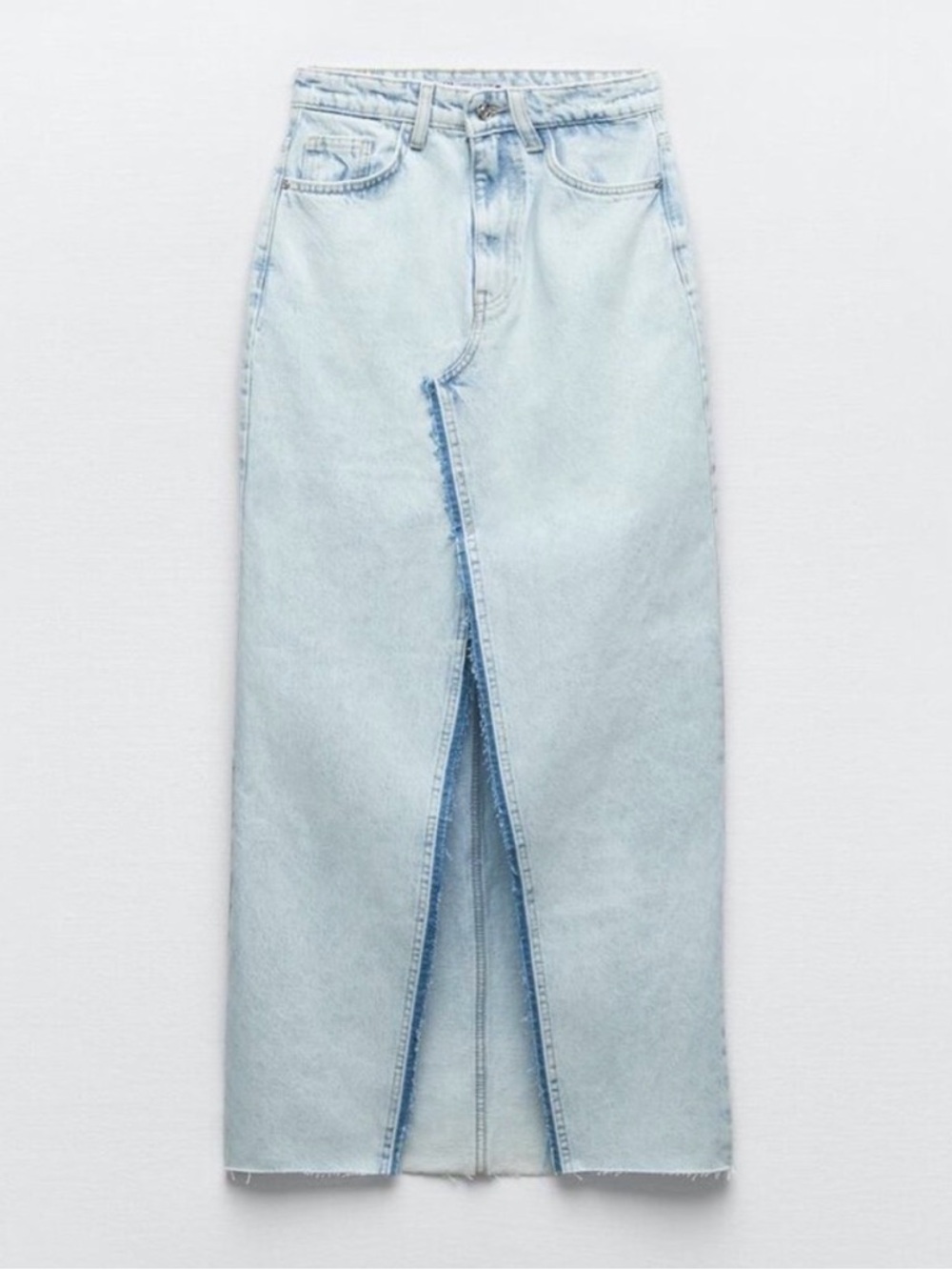 Zara Denim Midi Skirt Light Blue - Picture 5 of 5